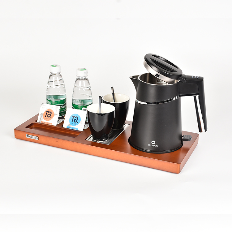 New Design 360 Degree Rotational Base Stainless Steel Hotel Electric Kettle Tray Set