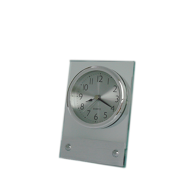 Easton Hotel Glass Body Silver Chrome Alarm Clock