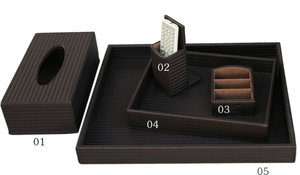 Coffee Straw Mat Series Leatherette Holder for Hotel
