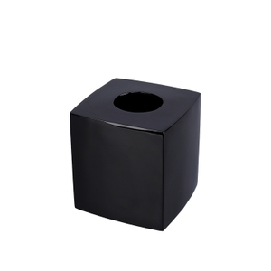 Hotel resin glossy black tissue box